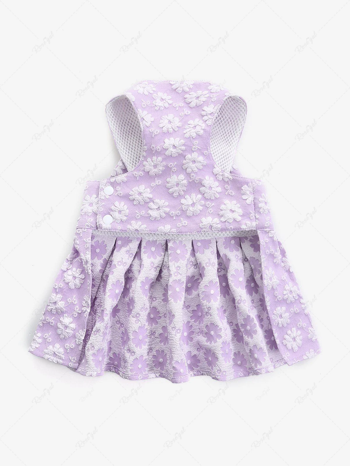 Pet's Floral Jacquard D-Ring Bowknot Dress - Image 5