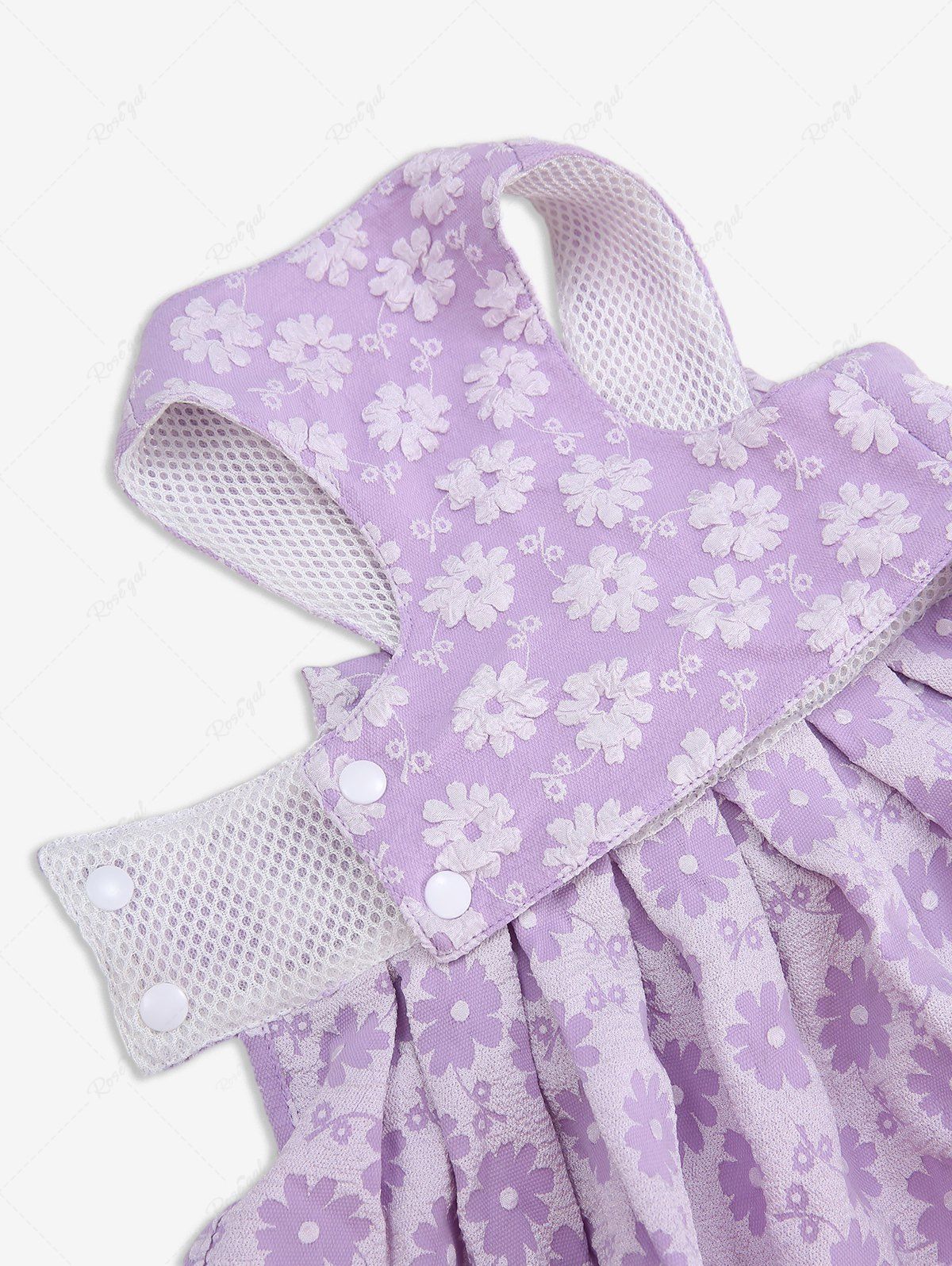 Pet's Floral Jacquard D-Ring Bowknot Dress - Image 6