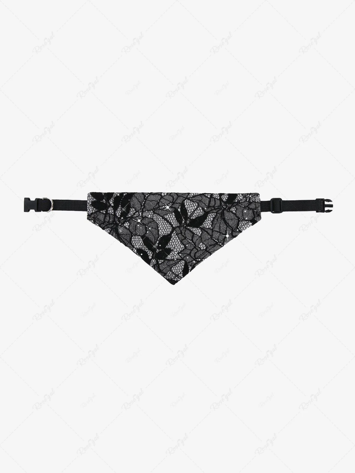 Pet's Floral Lace Push Buckle Waterproof Bandana Bibs - Image 3