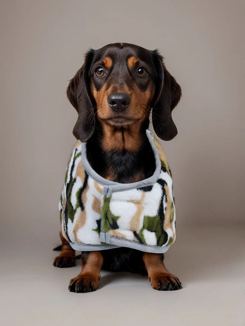 Pet's Foot Camouflage Printed Double Side Coat - Image 4