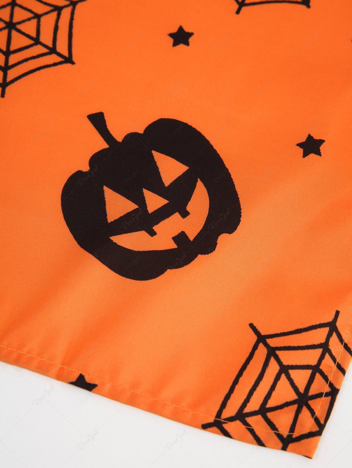 Pet's Halloween Witch Costume Pumpkin Bat Star Spider Web Printed Bandana and Hat - Image 5