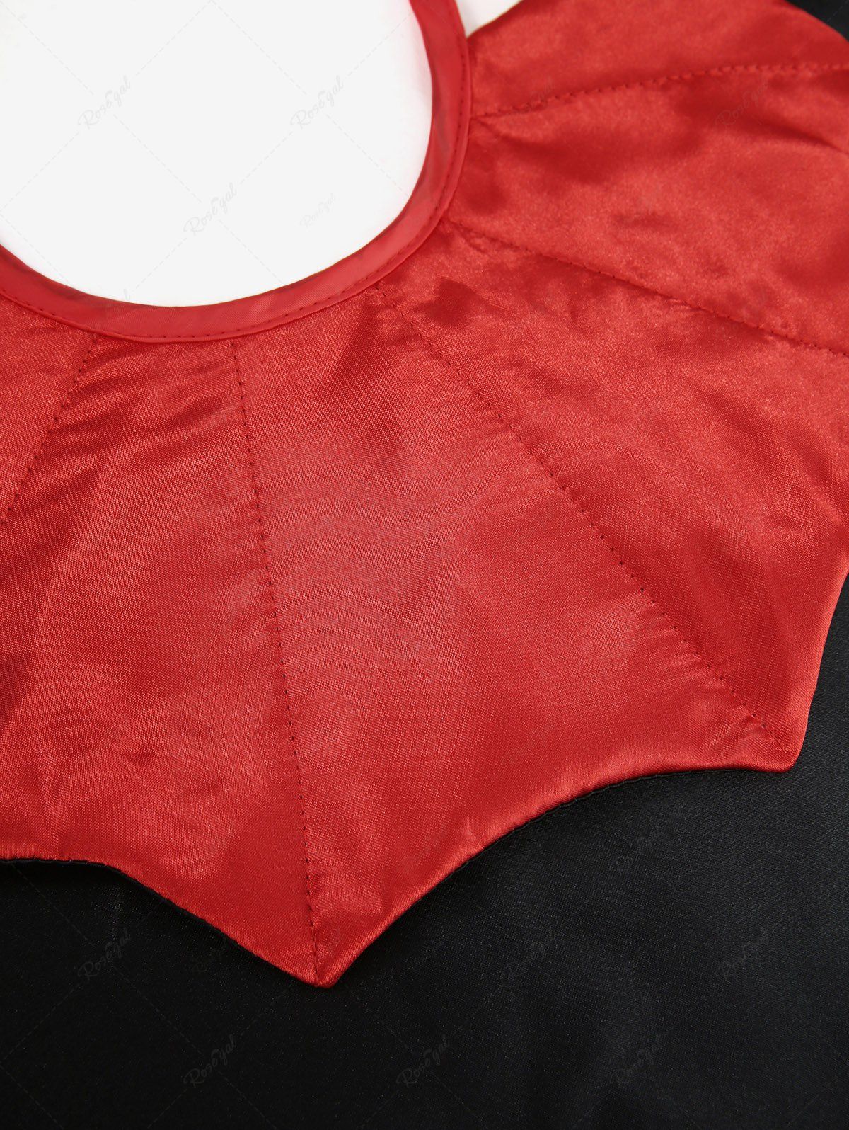 Pet's Halloween Vampire Costume Two Tone V Notched Tied Cape Cloak - Image 5