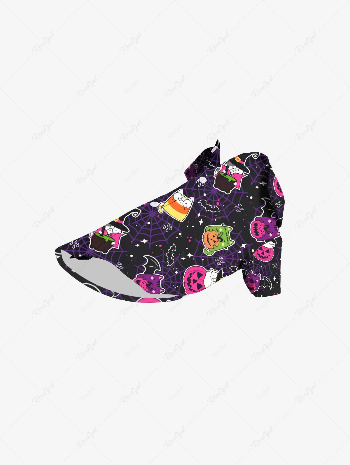 Pet's Halloween Hat Pumpkin Bat Printed Shirt - Image 3