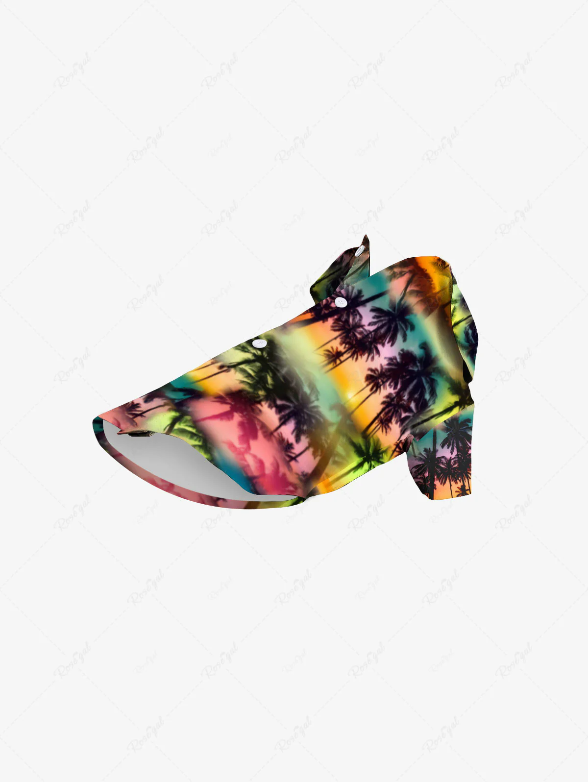 Pet's Ombre Coconut Tree Printed Hawaii Shirt - Image 3