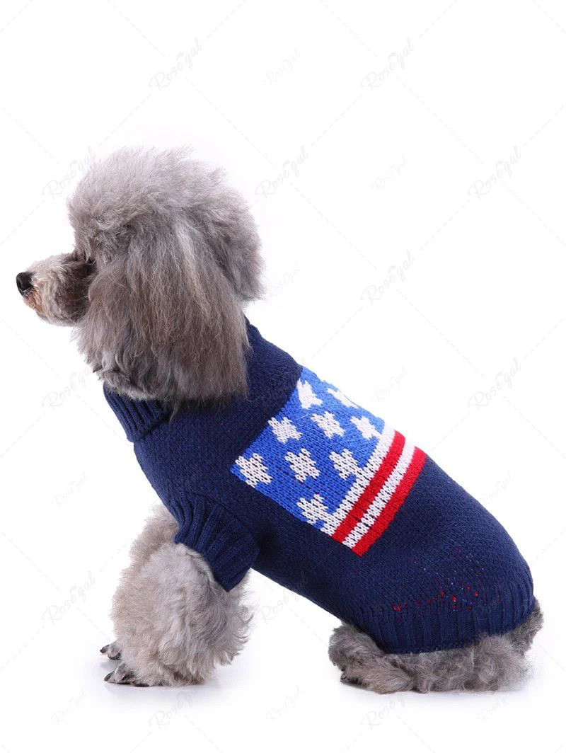 Pet's Patriotic American Flag Printed Sweater - Image 4