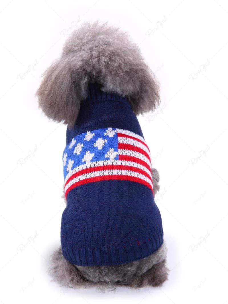 Pet's Patriotic American Flag Printed Sweater - Image 6