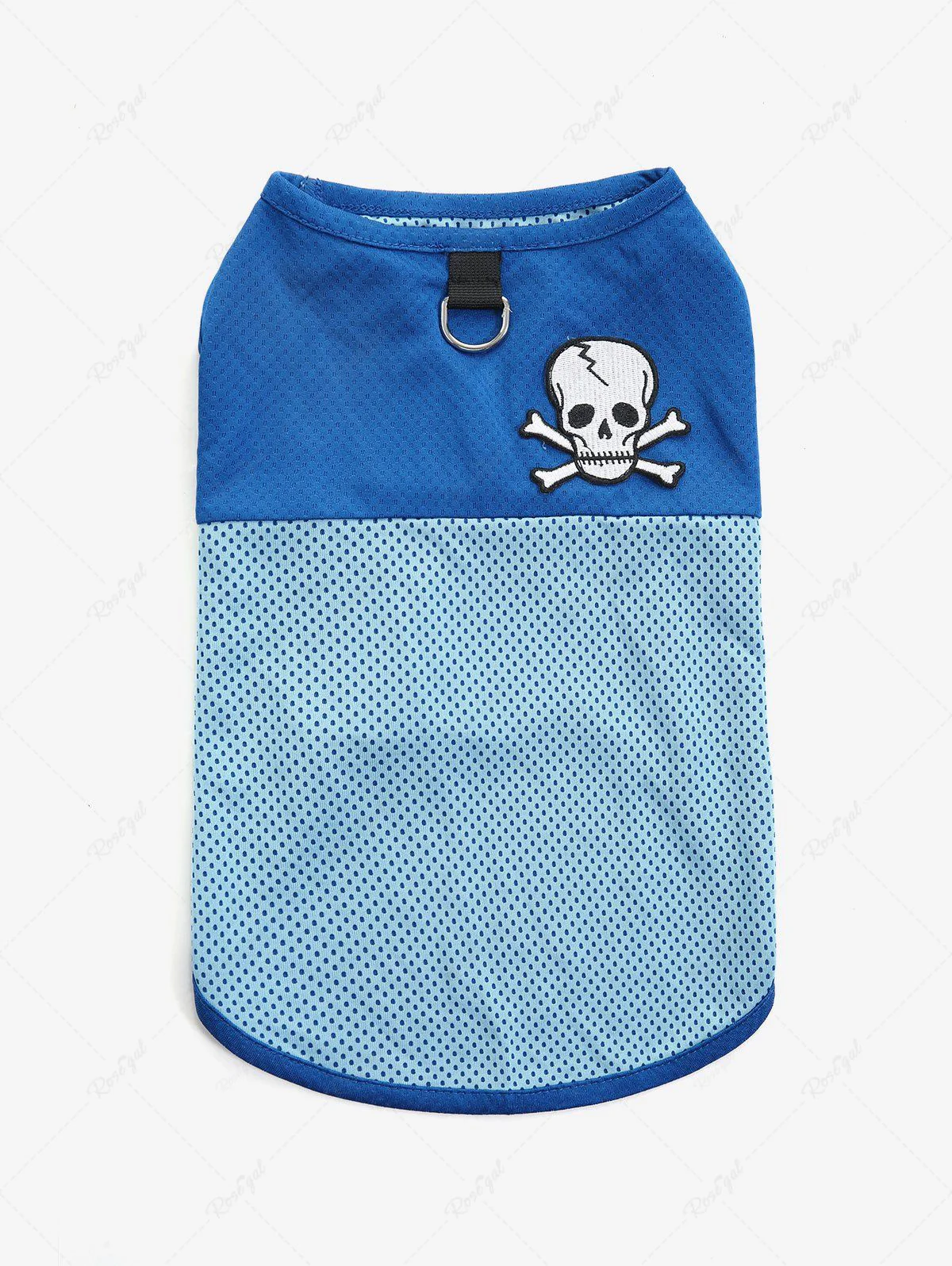 Pet's Skull Appliques Patchwork Breathable Tank Top - Image 4