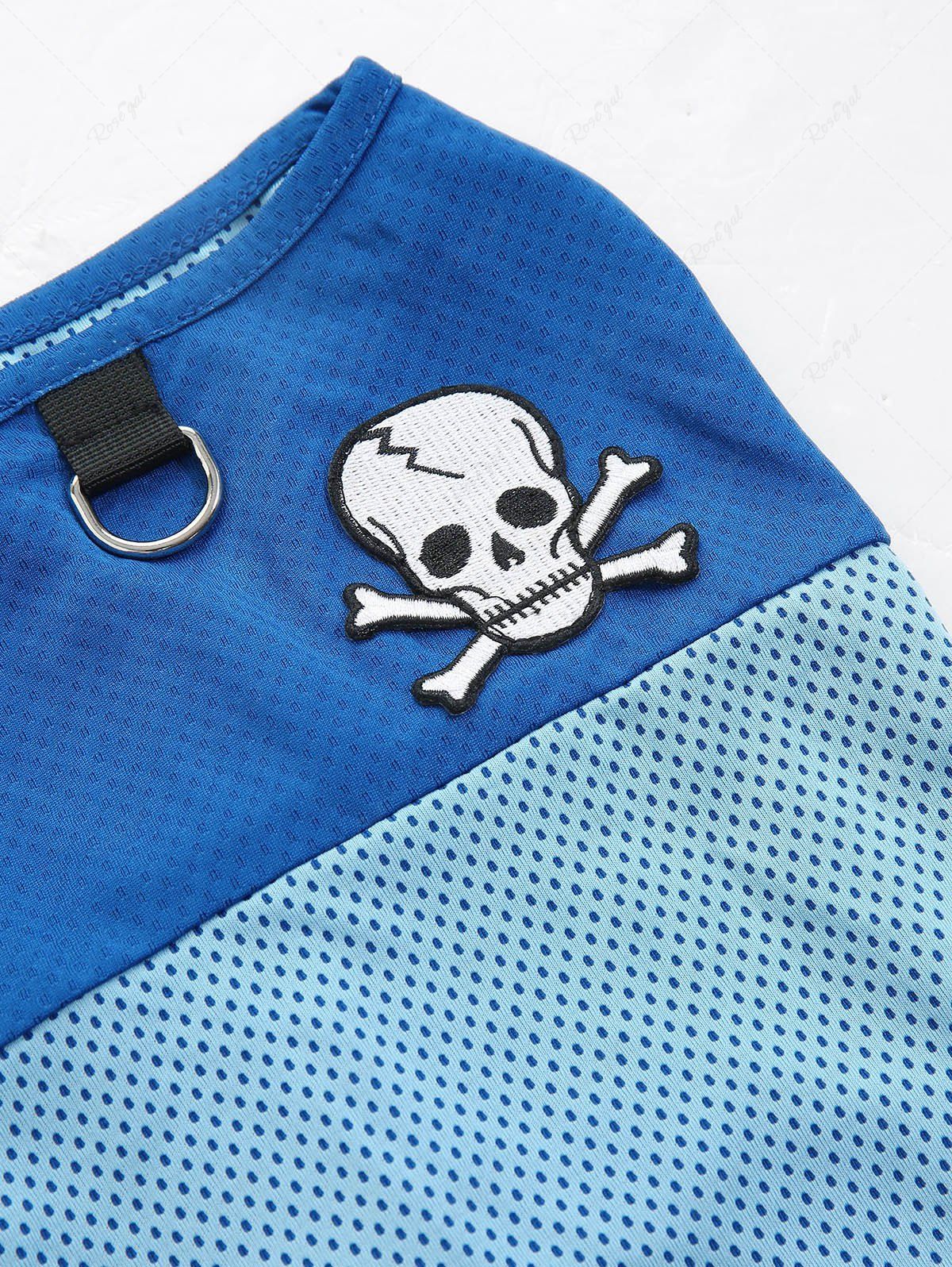 Pet's Skull Appliques Patchwork Breathable Tank Top - Image 7