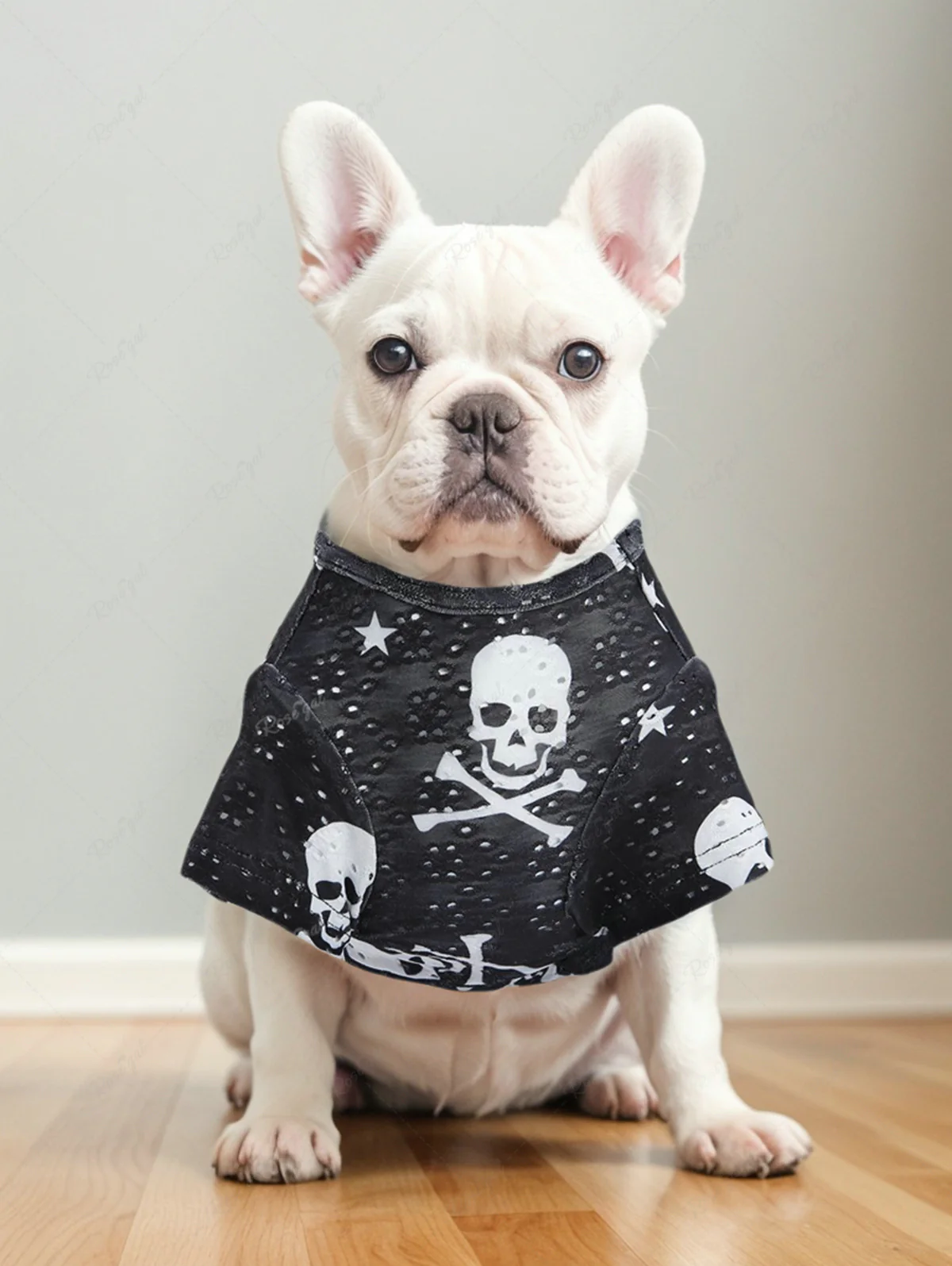 Pet's Halloween Skulls Printed Hollow Out Breathable T-shirt - Image 5