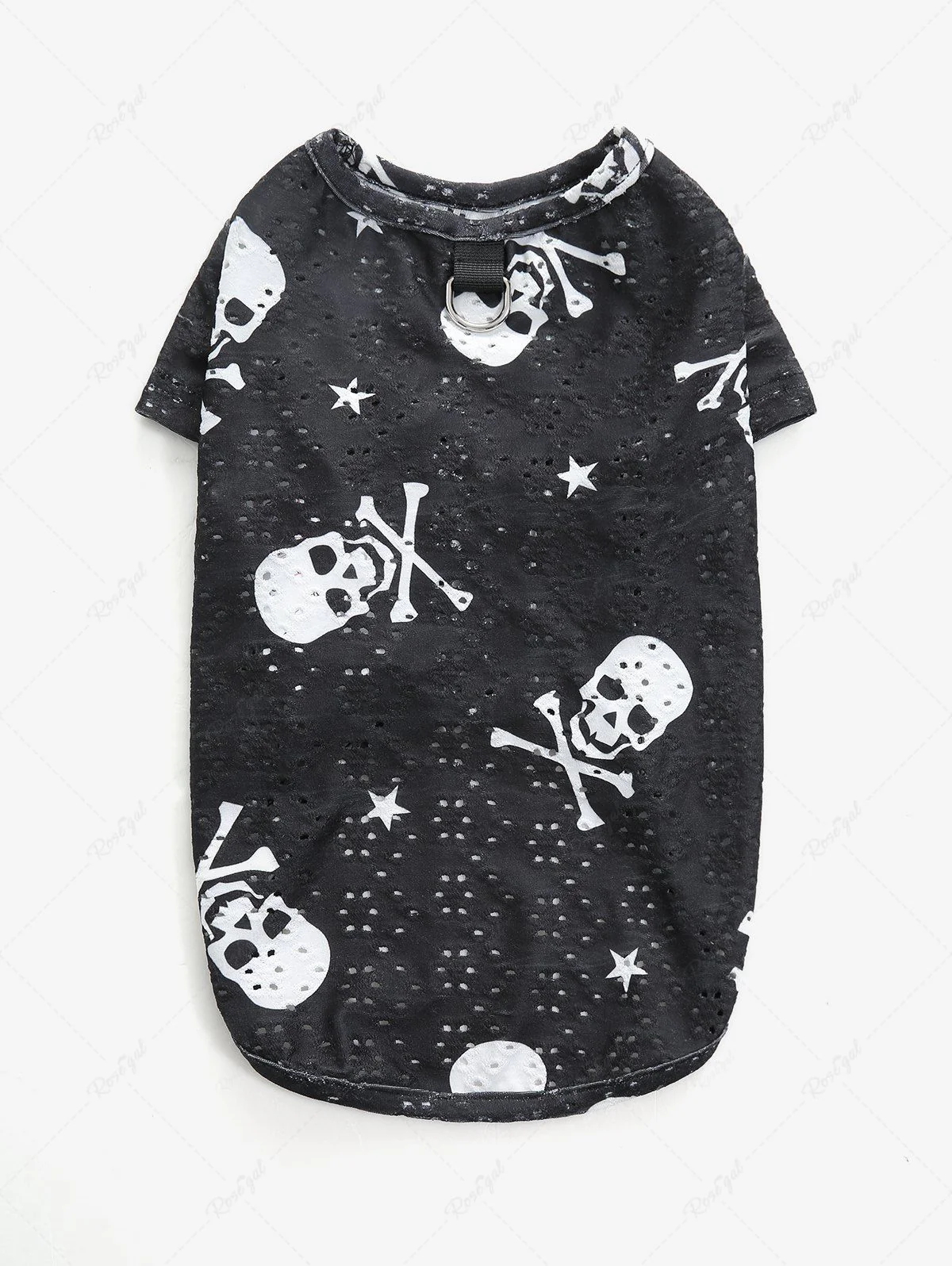 Pet's Halloween Skulls Printed Hollow Out Breathable T-shirt - Image 6