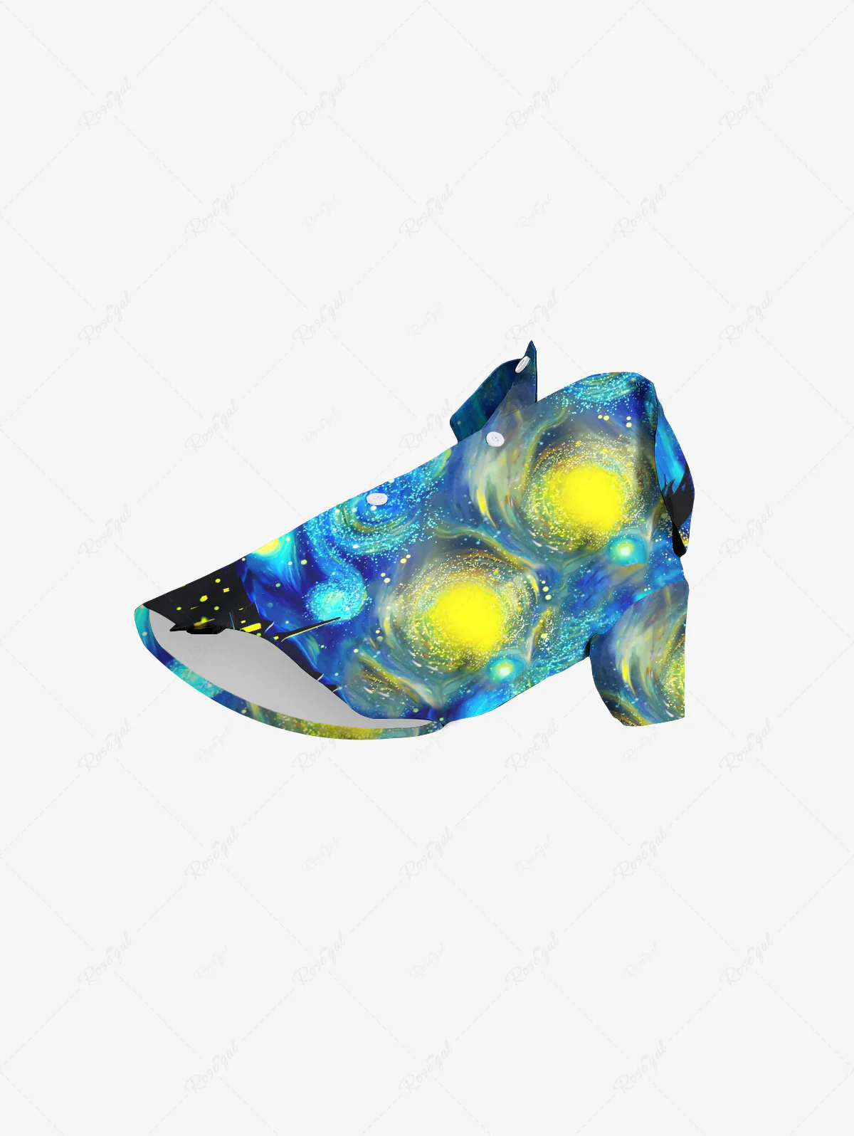 Pet's Spiral Galaxy Painting Printed Hawaii Button Shirt - Image 3