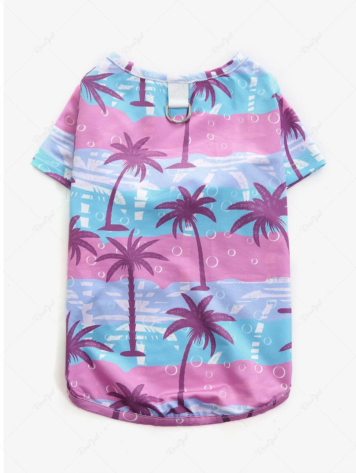 Pet's Tropical Coconut Tree Bubble Colorblock Printed Hawaii T-shirt - Image 5