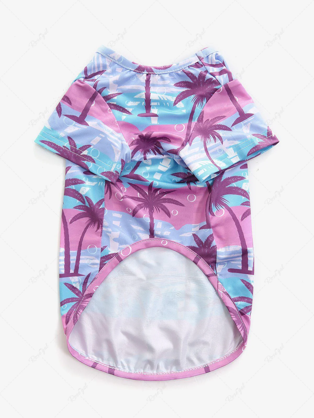 Pet's Tropical Coconut Tree Bubble Colorblock Printed Hawaii T-shirt - Image 6