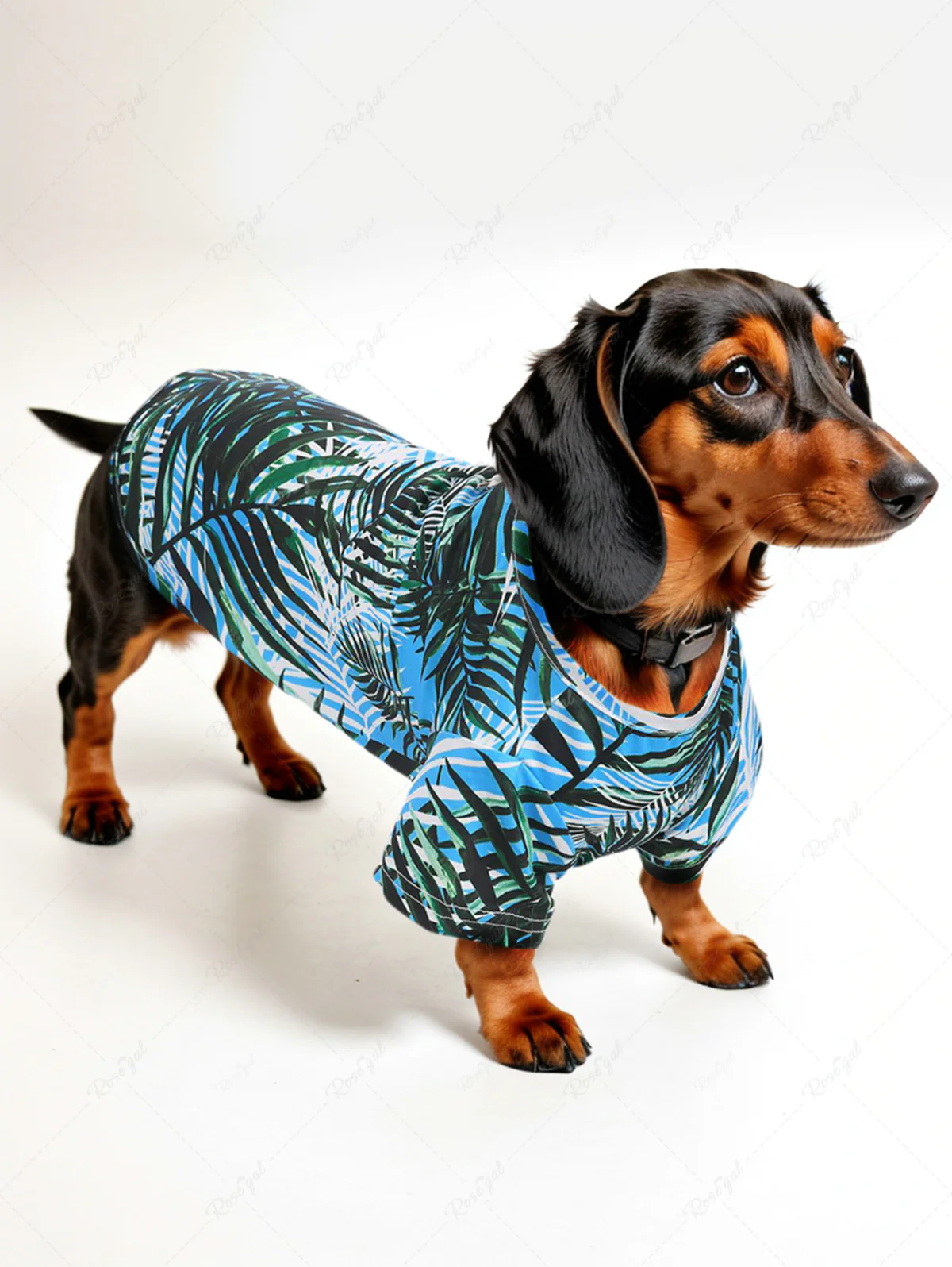 Pet's Tropical Leaf Printed Hawaii T-shirt - Image 4