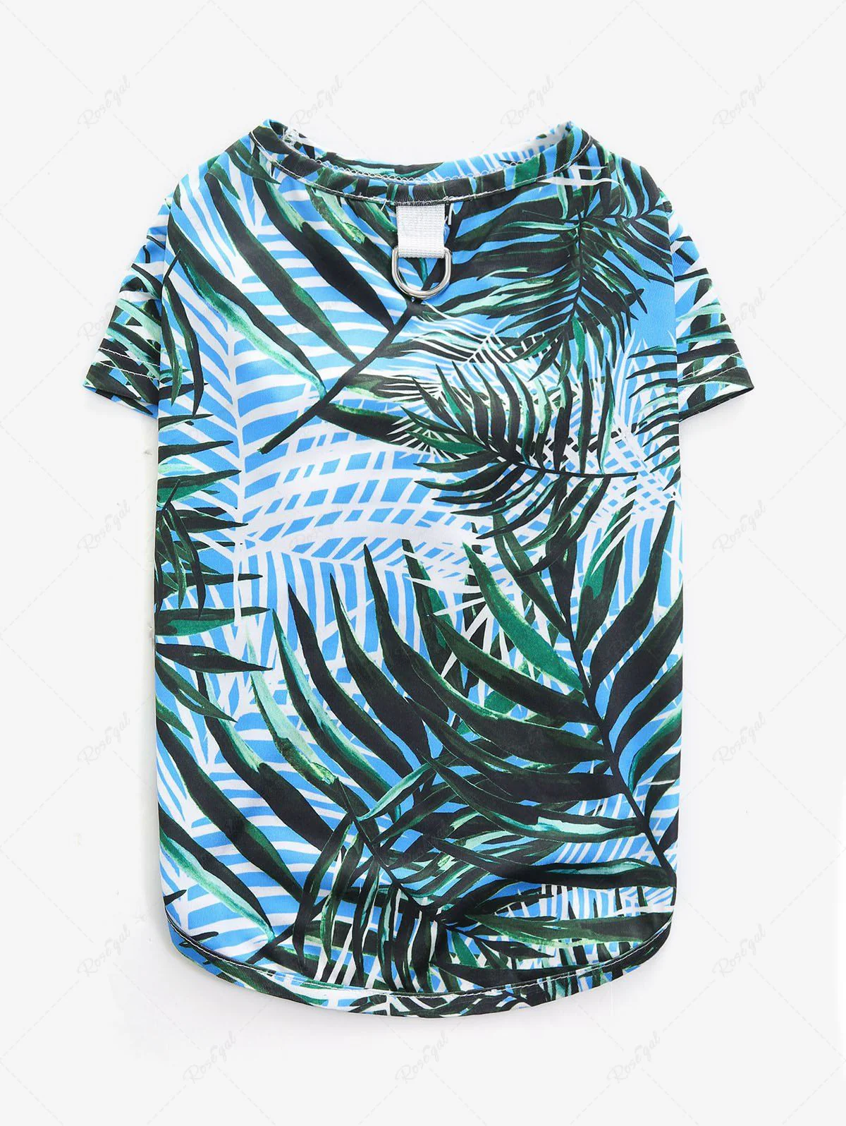 Pet's Tropical Leaf Printed Hawaii T-shirt - Image 5