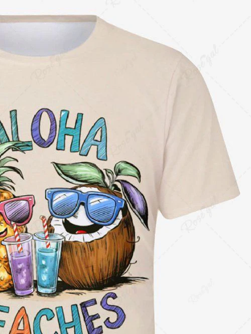 Hawaii Pineapple Coconut Juice Letters Print T-shirt Tank Top Dog And Owner Matching Outfits - Image 10