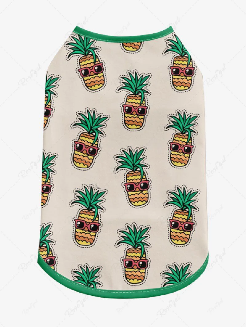 Hawaii Pineapple Coconut Juice Letters Print T-shirt Tank Top Dog And Owner Matching Outfits - Image 5