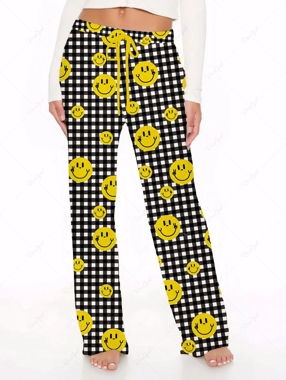 Plaid Smile Face Print Pants Pajama Dog And Owner Matching Outfits - Image 6
