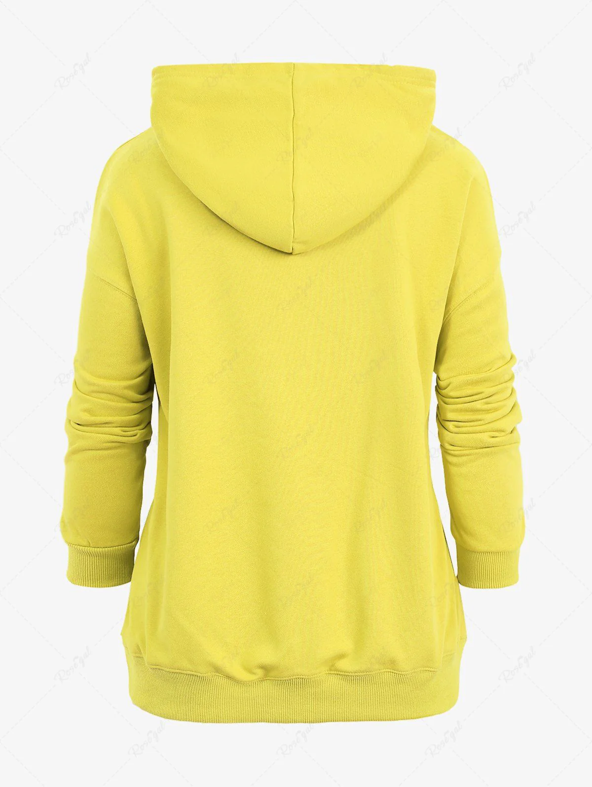 Plus Size Love Letters Heart Appliques Pocket Drawstring Hoodie - Image 7