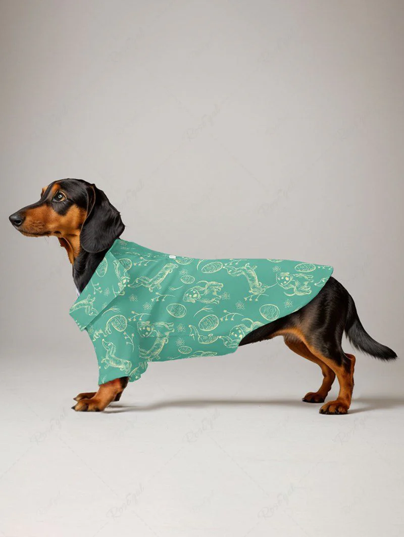 Puppy Easter Egg Print Pants Shirts Dog And Owner Matching Outfits - Image 3