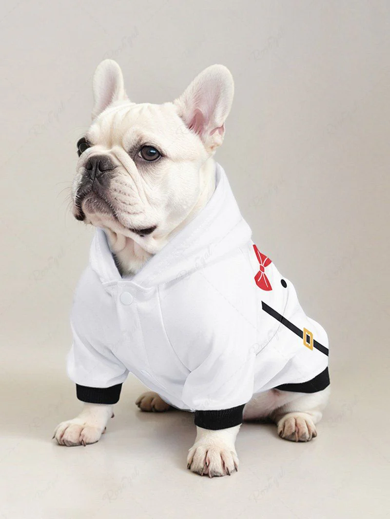 Suspender Button Bowknot Print T-shirt Hoodie Dog And Owner Matching Outfits - Image 3