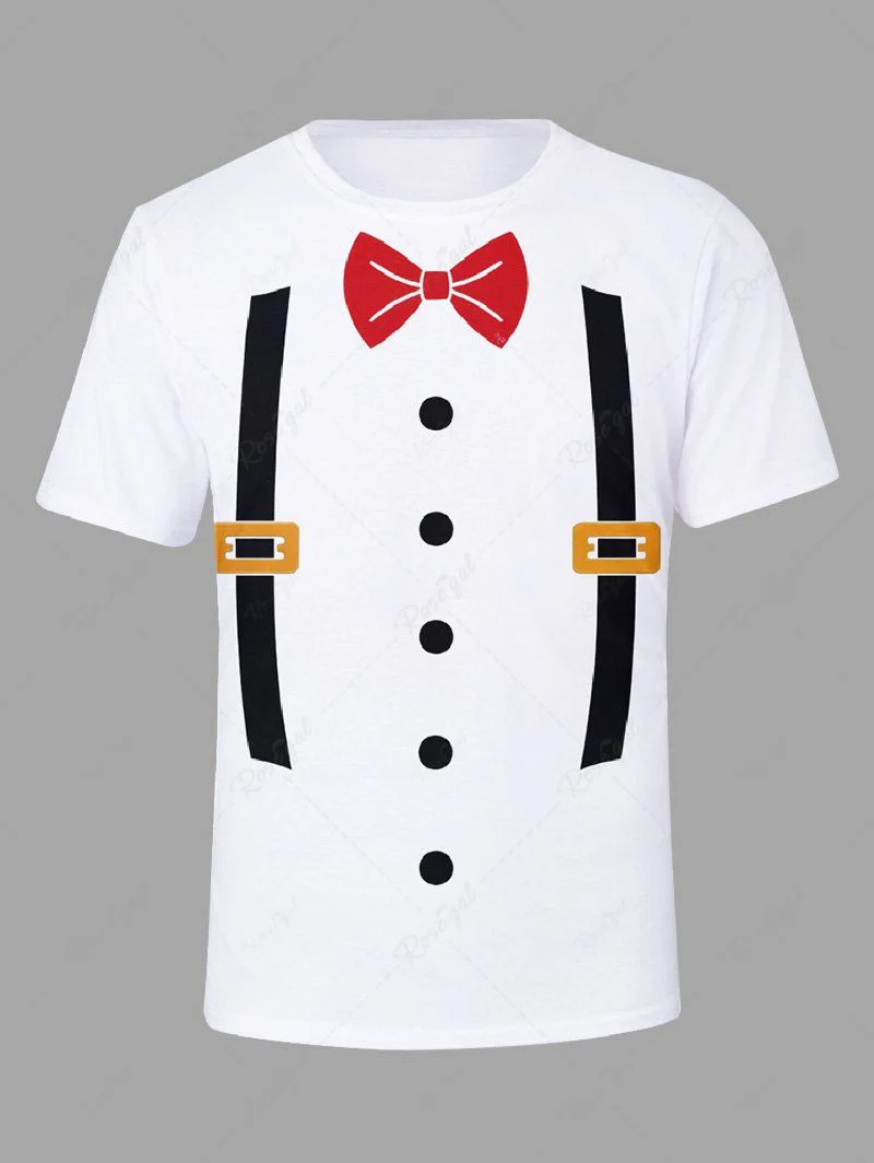 Suspender Button Bowknot Print T-shirt Hoodie Dog And Owner Matching Outfits - Image 8