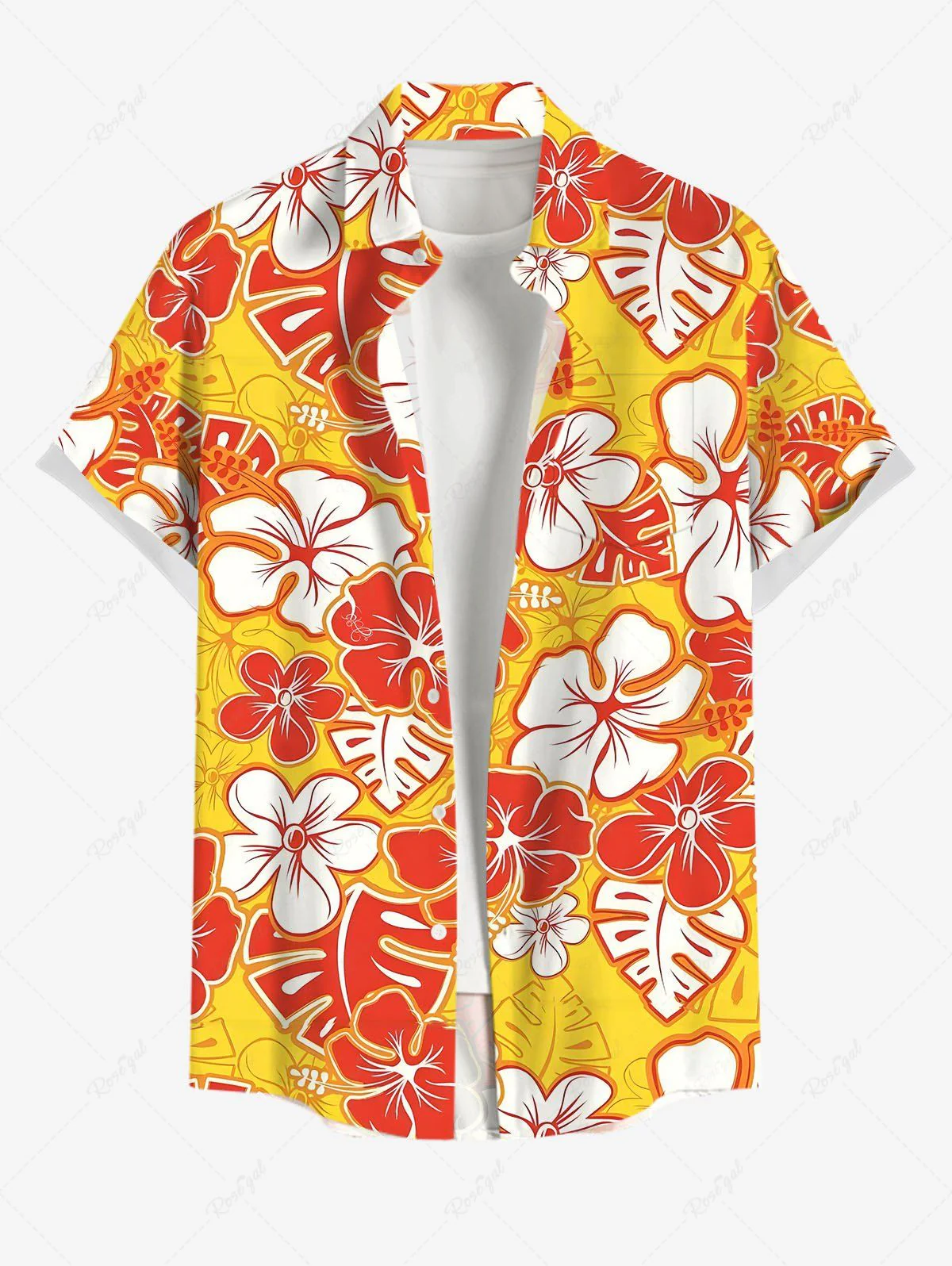 Tripical Leaf Hibiscus Flowers Print Hawaii Tank Top and Shirt Dog and Owner Matching Outfits - Image 8