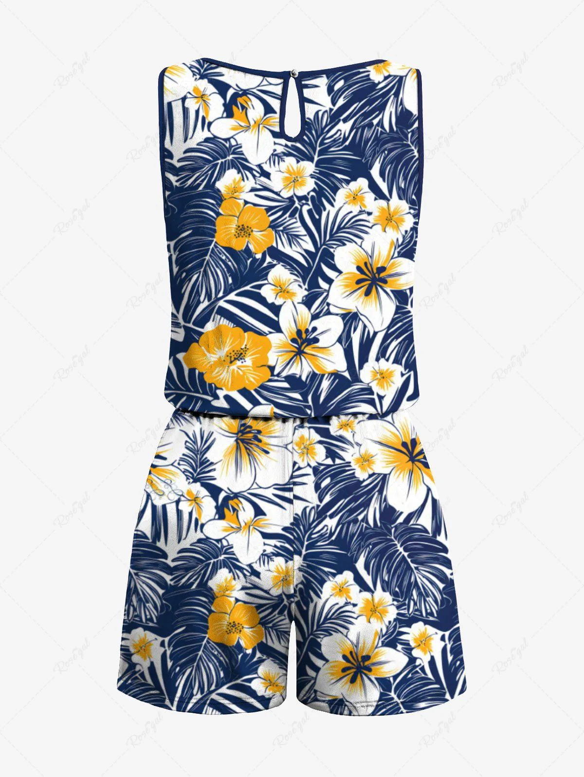 Tropical Leaves Floral Printed Tank Top Romper Hawaii Dog And Owner Matching Outfits - Image 7